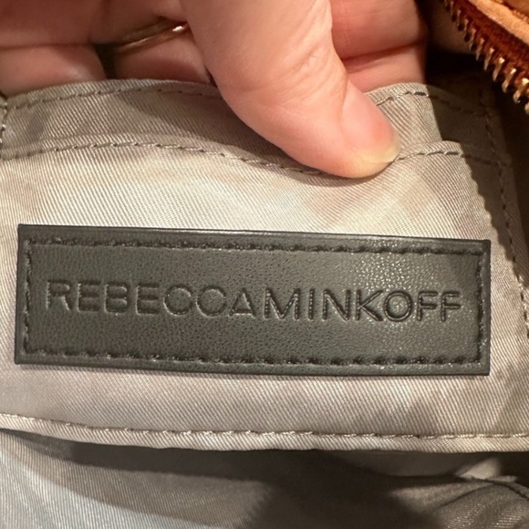 Rebecca Minkoff Women's Avery Crossbody Purse Small Tan Leather Chain Strap - Picture 2 of 9